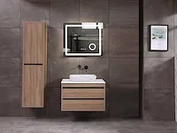 Badkamermeubel 1-persoons 80cm (mat zwart of brown oak) met (hangkast) - afbeelding 19 van  30
