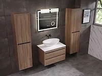 Badkamermeubel 1-persoons 80cm (mat zwart of brown oak) met (hangkast) - afbeelding 21 van  30
