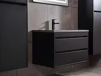 Badkamermeubel 1-persoons 80cm (mat zwart of brown oak) met (hangkast) - afbeelding 6 van  30