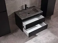 Badkamermeubel 1-persoons 80cm (mat zwart of brown oak) met (hangkast) - afbeelding 7 van  30