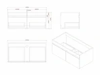 Badkamermeubel 100cm mat zwart - afbeelding 5 van  16