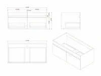 Badkamermeubel 100cm mat zwart - afbeelding 12 van  15