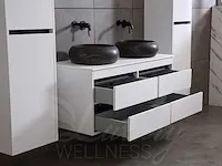 Badkamermeubel 120cm (mat zwart of mat wit of bruin eiken) - afbeelding 7 van  39