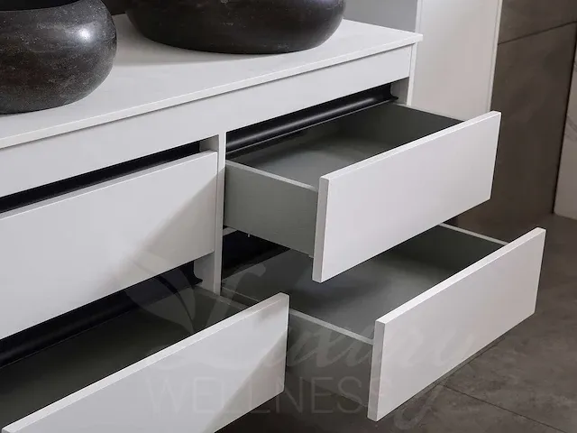 Badkamermeubel 120cm (mat zwart of mat wit of bruin eiken) - afbeelding 8 van  39