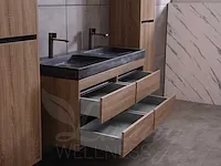Badkamermeubel 120cm (mat zwart of mat wit of bruin eiken) - afbeelding 18 van  39