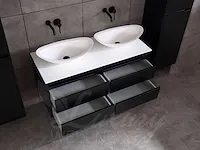 Badkamermeubel 120cm (mat zwart of mat wit of bruin eiken) - afbeelding 28 van  39