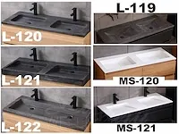 Badkamermeubel 120cm (mat zwart of mat wit of bruin eiken) - afbeelding 32 van  39
