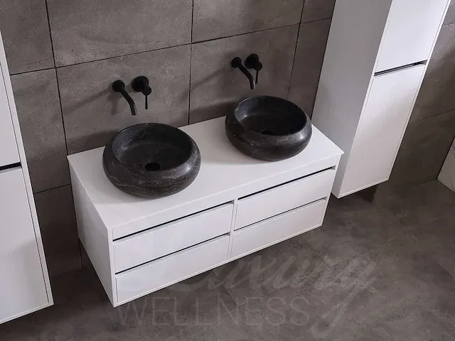 Badkamermeubel 120cm (mat zwart of mat wit) - afbeelding 12 van  27