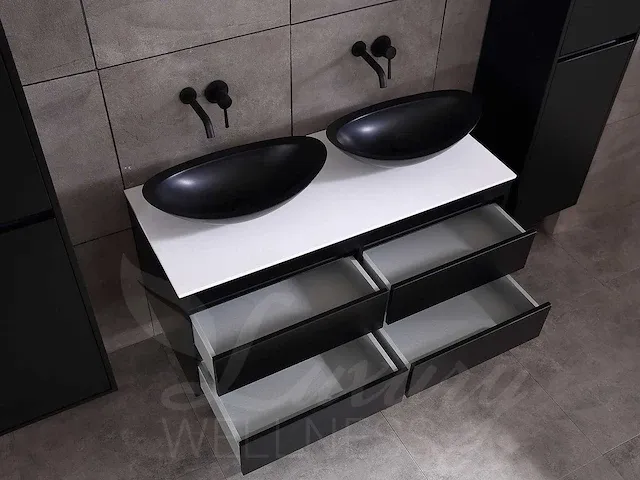 Badkamermeubel 120cm (mat zwart of mat wit) - afbeelding 19 van  27