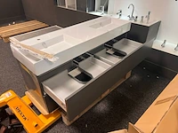 Badkamermeubel 140cm, zwart eiken - afbeelding 2 van  4