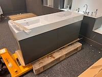 Badkamermeubel 140cm, zwart eiken - afbeelding 3 van  4