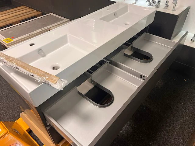 Badkamermeubel 140cm, zwart eiken - afbeelding 4 van  4
