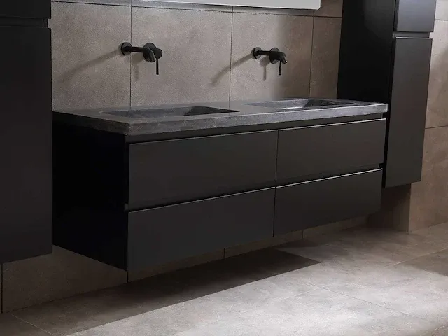 Badkamermeubel 160cm mat zwart of mat wit - afbeelding 8 van  70