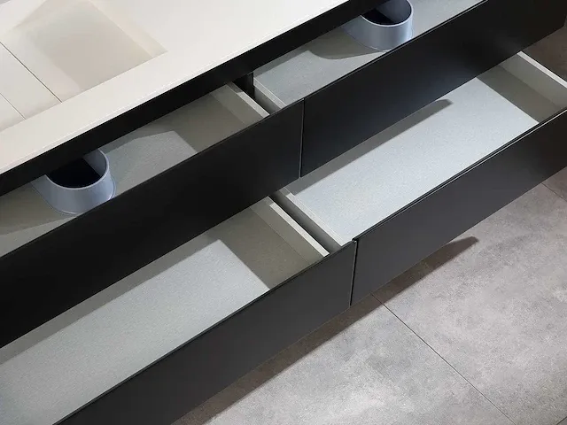 Badkamermeubel 160cm mat zwart of mat wit - afbeelding 67 van  70