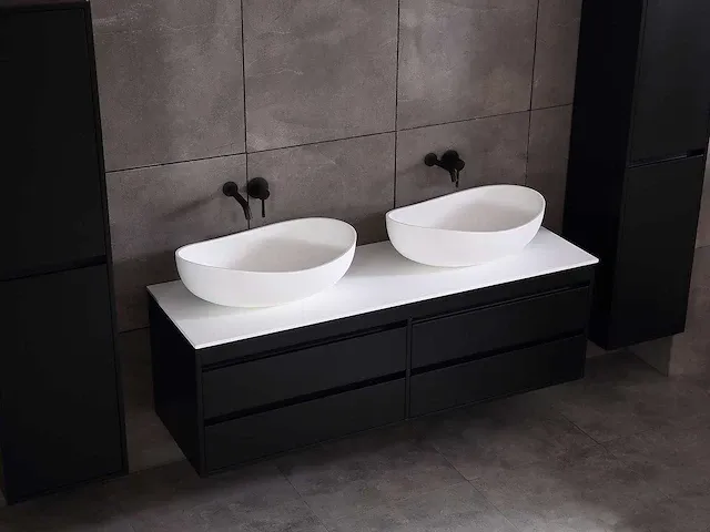 Badkamermeubel 160cm mat zwart - afbeelding 26 van  51