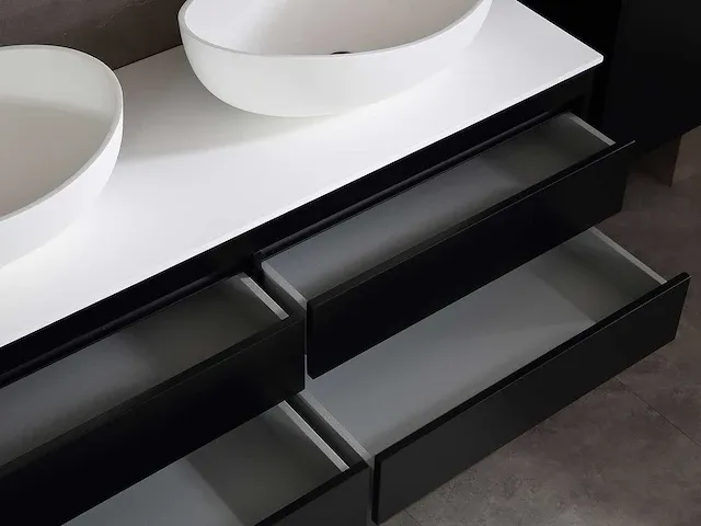Badkamermeubel 160cm mat zwart - afbeelding 28 van  51