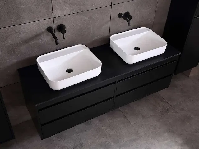 Badkamermeubel 160cm mat zwart - afbeelding 32 van  51