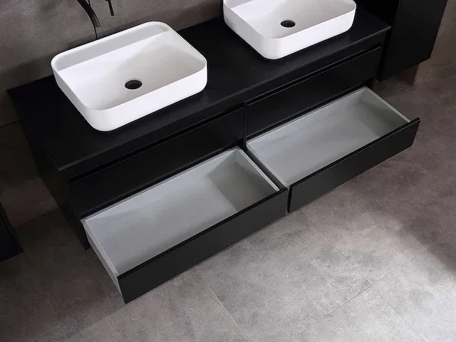 Badkamermeubel 160cm mat zwart - afbeelding 33 van  51