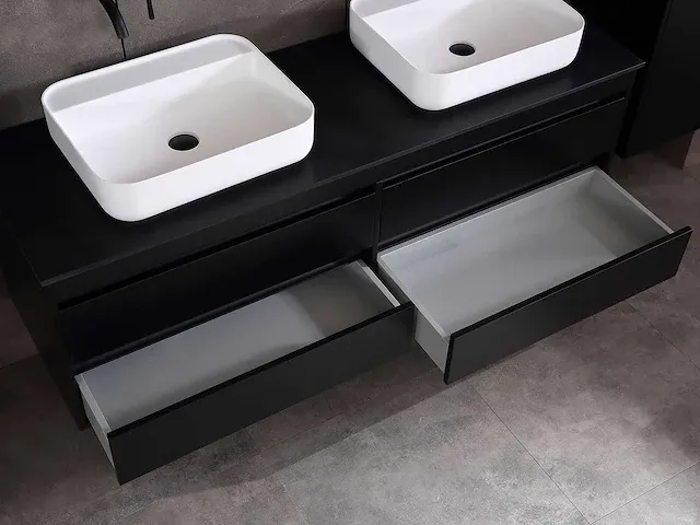 Badkamermeubel 160cm mat zwart - afbeelding 35 van  51