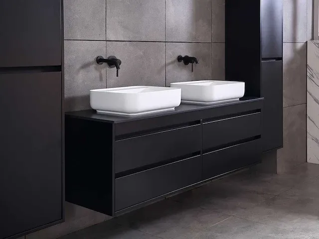 Badkamermeubel 160cm mat zwart - afbeelding 36 van  51