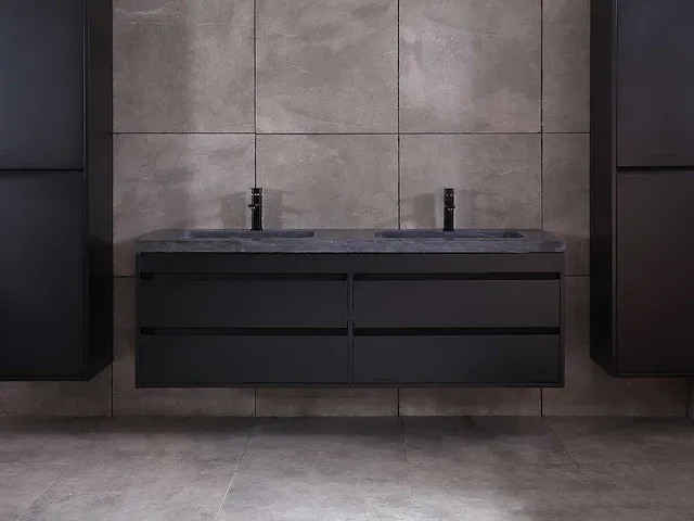 Badkamermeubel 160cm mat zwart - afbeelding 41 van  51