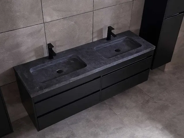 Badkamermeubel 160cm mat zwart - afbeelding 42 van  51
