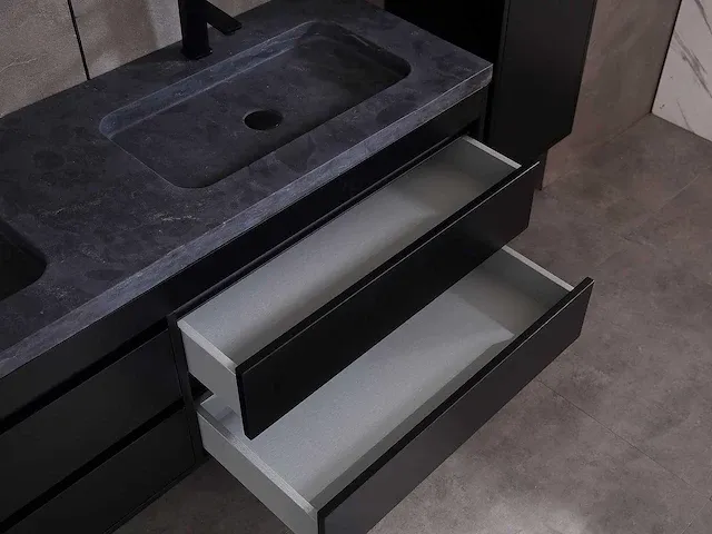 Badkamermeubel 160cm mat zwart - afbeelding 43 van  51
