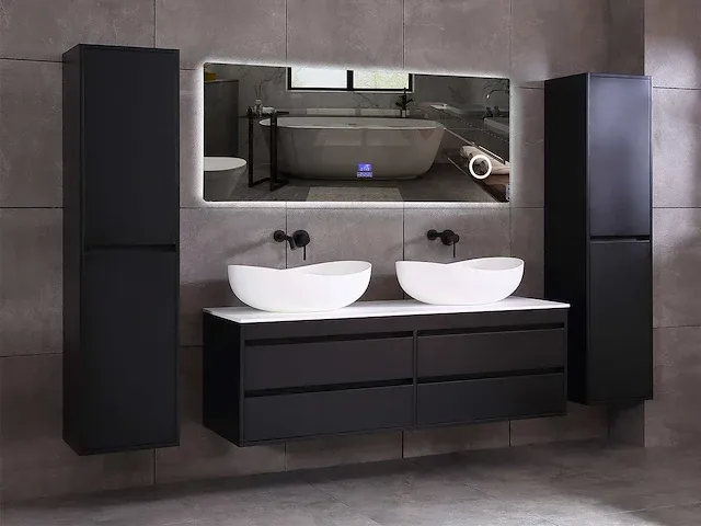 Badkamermeubel 160cm mat zwart - afbeelding 4 van  51