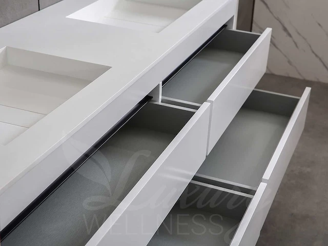 Badkamermeubel 2-persoons 120cm (2 kleuren mogelijk) met hangkast - afbeelding 4 van  40