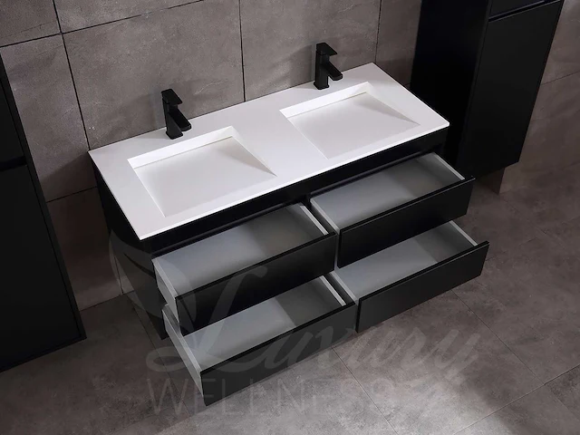 Badkamermeubel 2-persoons 120cm (2 kleuren mogelijk) met hangkast - afbeelding 21 van  40