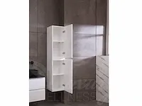 Badkamermeubel 2-persoons 120cm (mat wit) met (hangkast) en led spiegel en diverse wastafel combinaties - afbeelding 8 van  42