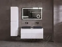Badkamermeubel 2-persoons 120cm (mat wit) met (hangkast) en led spiegel en diverse wastafel combinaties - afbeelding 9 van  42