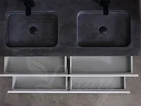 Badkamermeubel 2-persoons 120cm (mat wit) met (hangkast) en led spiegel en diverse wastafel combinaties - afbeelding 31 van  42