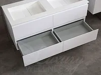 Badkamermeubel 2-persoons 120cm (mat wit) met (hangkast) en led spiegel en diverse wastafel combinaties - afbeelding 34 van  42