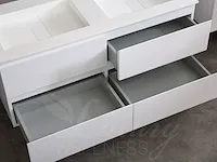 Badkamermeubel 2-persoons 120cm (mat wit) met (hangkast) en led spiegel en diverse wastafel combinaties - afbeelding 38 van  42