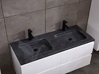 Badkamermeubel 2-persoons 120cm (mat wit) met (hangkast) en led spiegel en diverse wastafel combinaties - afbeelding 42 van  42