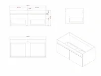Badkamermeubel 2-persoons 120cm mat zwart - afbeelding 3 van  14