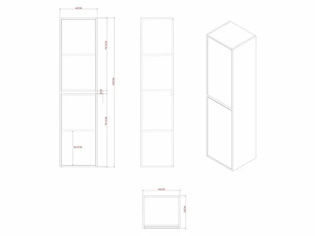 Badkamermeubel 2-persoons 120cm mat zwart - afbeelding 5 van  14