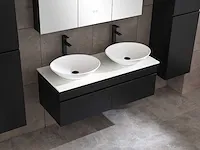 Badkamermeubel 2-persoons 120cm mat zwart - afbeelding 9 van  14