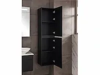 Badkamermeubel 2-persoons 120cm met spiegelkast en (hangkast) mat zwart - afbeelding 16 van  26