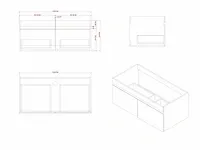 Badkamermeubel 2-persoons 120cm met spiegelkast en (hangkast) mat zwart - afbeelding 17 van  26