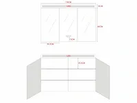 Badkamermeubel 2-persoons 120cm met spiegelkast en (hangkast) mat zwart - afbeelding 18 van  26