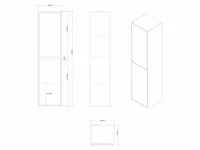 Badkamermeubel 2-persoons 120cm met spiegelkast en (hangkast) mat zwart - afbeelding 19 van  26