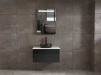 Badkamermeubel 2-persoons 120cm met spiegelkast en (hangkast) mat zwart - afbeelding 25 van  26