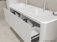 Badkamermeubel 2 persoons 140 cm - wit - 2 zijkasten, 1 led spiegel - afbeelding 4 van  5