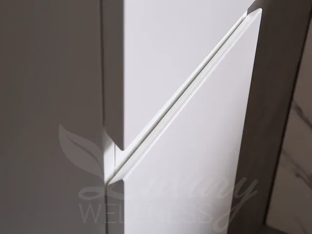 Badkamermeubel 2-persoons 180cm (mat wit) met (hangkast) en led spiegel - afbeelding 4 van  18