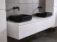 Badkamermeubel 2-persoons 180cm (mat wit) met (hangkast) en led spiegel - afbeelding 18 van  18