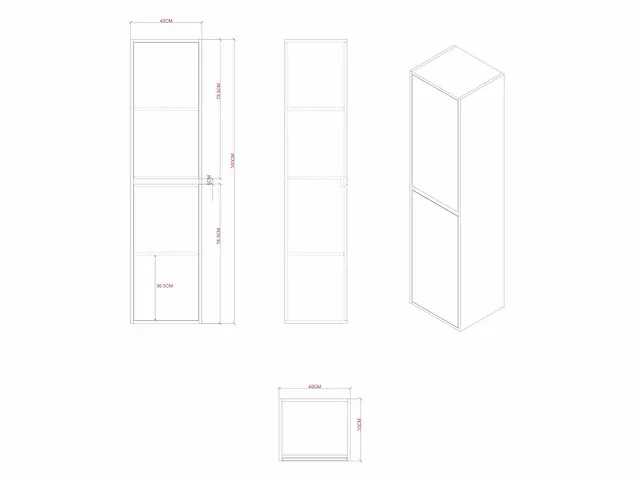 Badkamermeubel 60cm mat zwart - afbeelding 5 van  14
