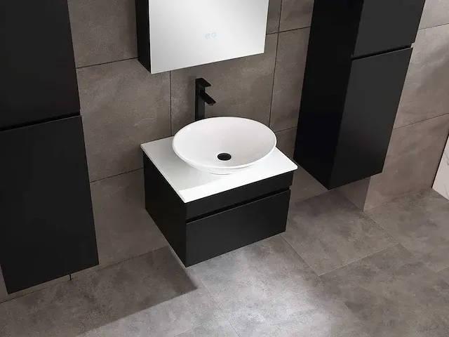 Badkamermeubel 60cm mat zwart - afbeelding 9 van  14