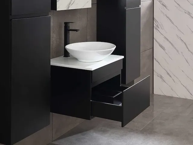 Badkamermeubel 60cm mat zwart - afbeelding 11 van  14